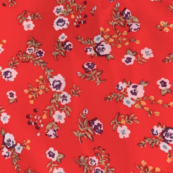 Lulus Spring Dream Red Floral Print Ruffled Skater Dress NWT Sz. Medium - Picture 12 of 14